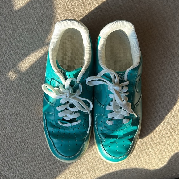 Nike Air Force 1 Aqua Blue Lush Teal Turqoise shoes GUC 488298-302 Sz 18.5 2012 main image 5